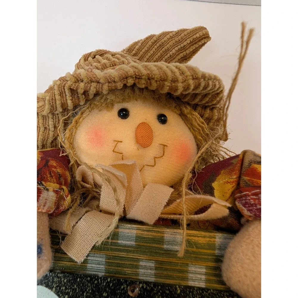 Bless Our Harvest Fall Wall Sign Scarecrow Doll Autumn Thanksgiving Decor